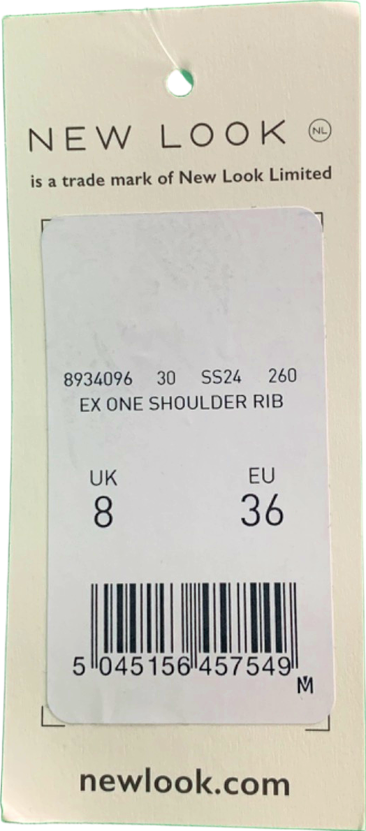 New Look Green One Shoulder Rib UK 8