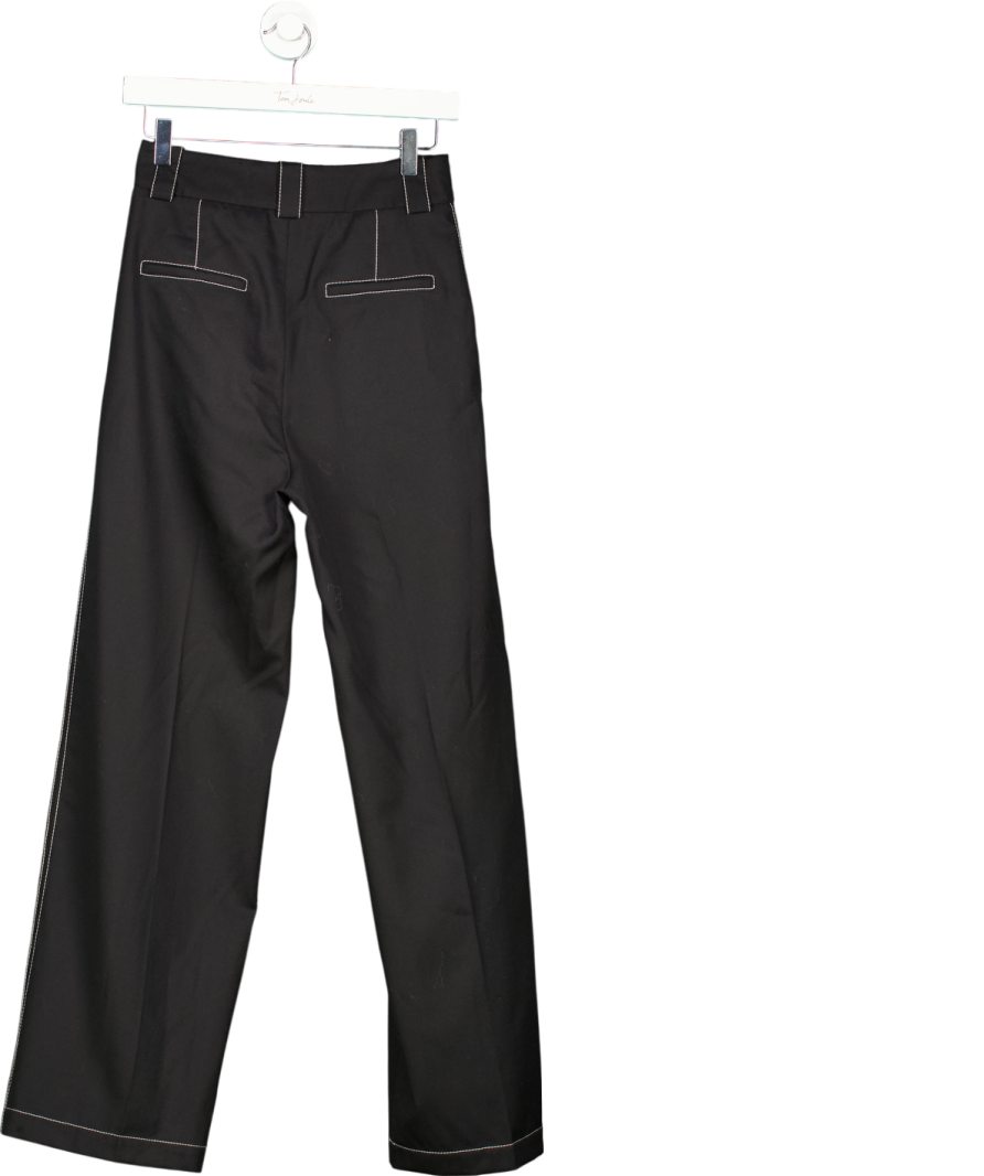 Attire The Studio Black Topstitched Trousers UK S