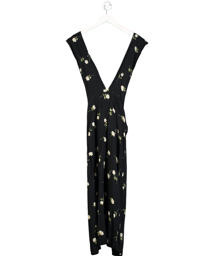 Olivia Rose Black Floral Print Midi Dress UK S
