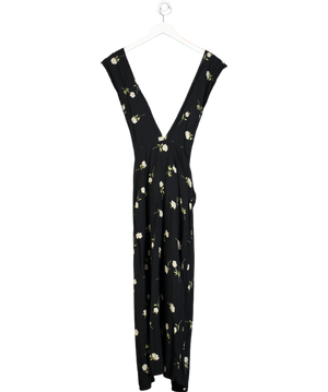 Olivia Rose Black Floral Print Midi Dress UK S