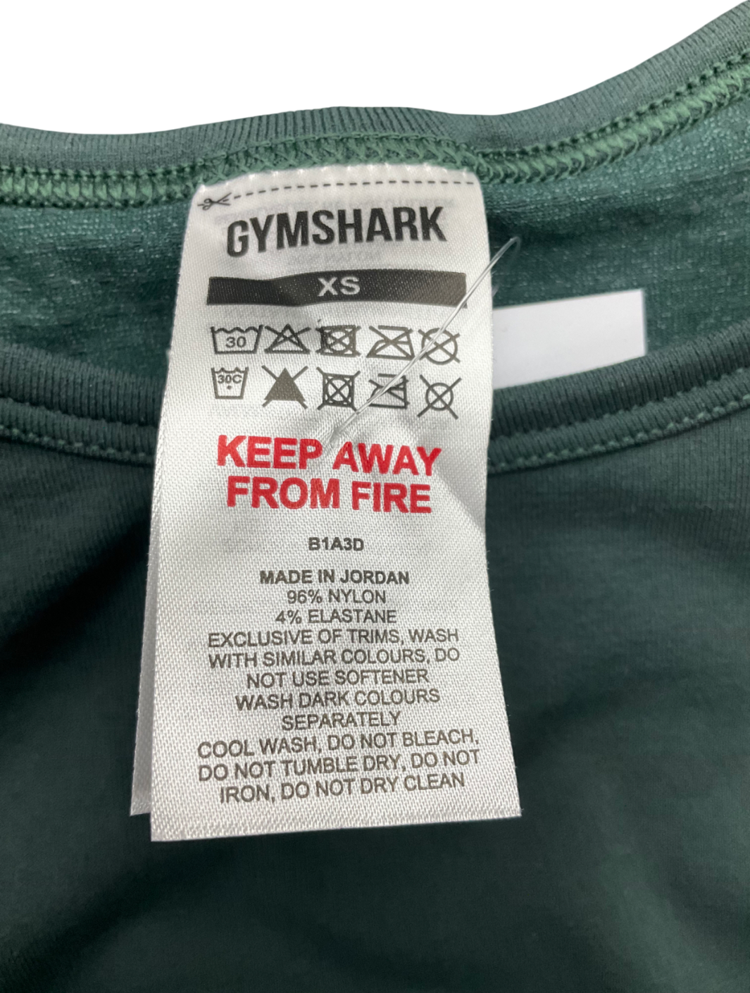 gymshark Green Vital Seamless Crop Top 2.0 UK XS