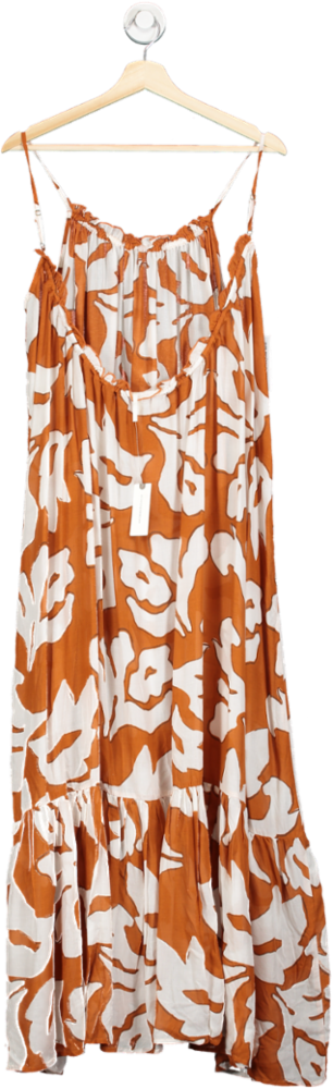 Anthropologie Orange The Malika Cover-up Maxi Dress UK XS