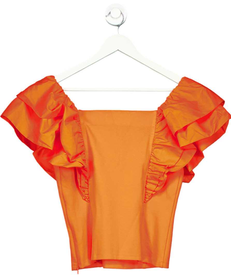 Sunday in Brooklyn Orange Sunday In Brooklyn Ruffle Sleeve Top UK S