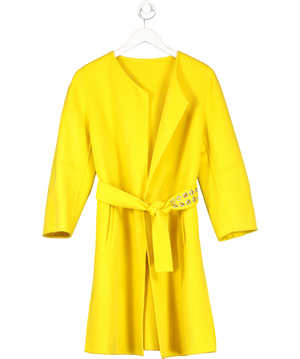 Pinko Yellow Longline Belted Coat UK M