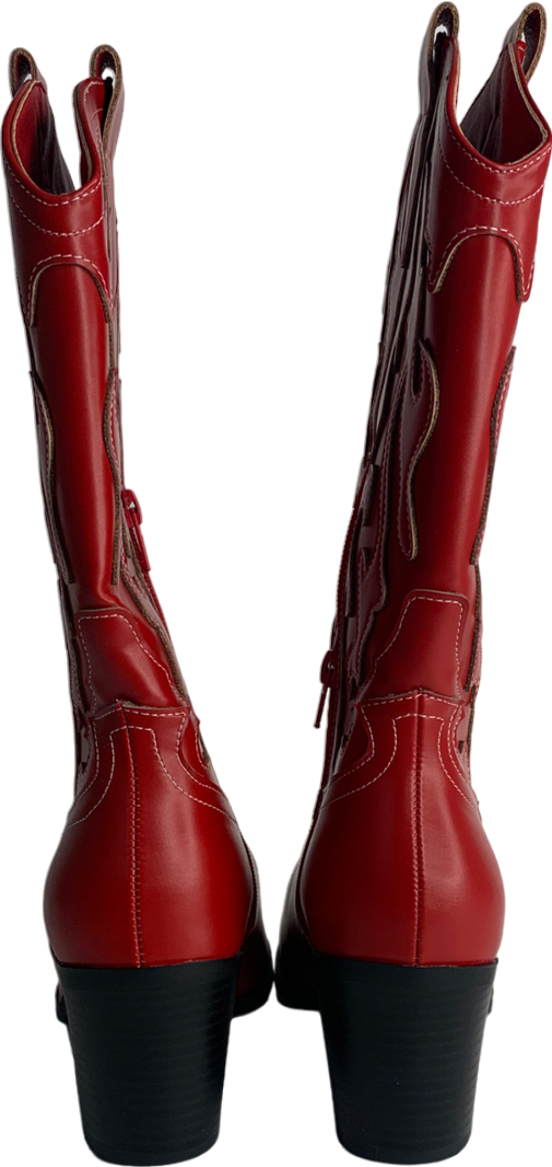 New Look Red Cowboy Boots UK 6 EU 39 👠