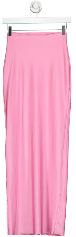 Rezek Pink Midi Shimmy Skirt UK XS