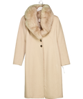 Valentino Cream Vintage Virgin Wool And Cashmere Blend Coat With Fur Collar UK 8