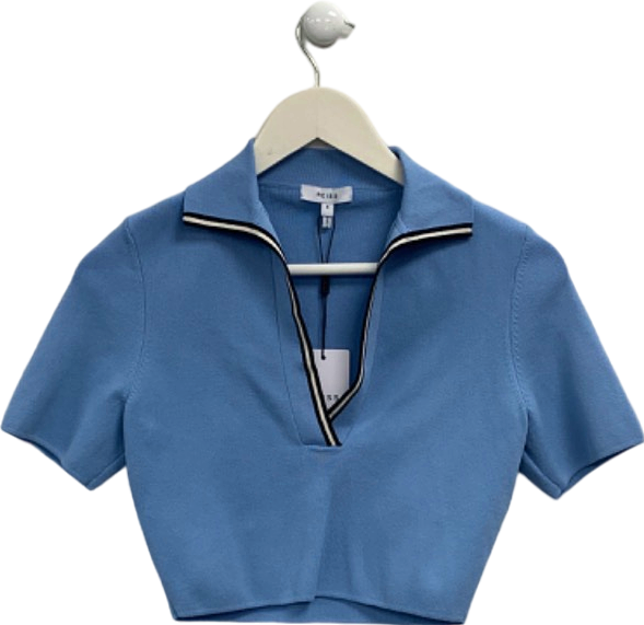 Reiss Blue Short Sleeve Polo Shirt Size S