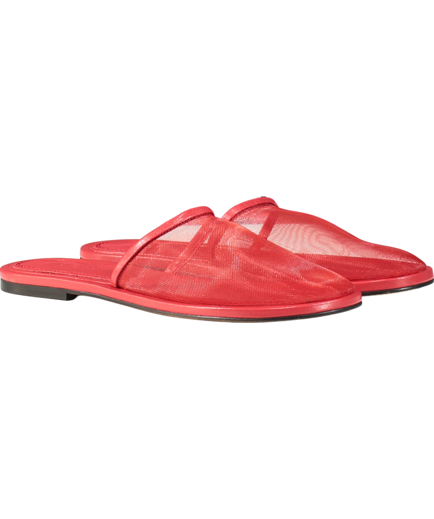 Topshop Red Bella Mesh Mules UK 5 EU 38 👠