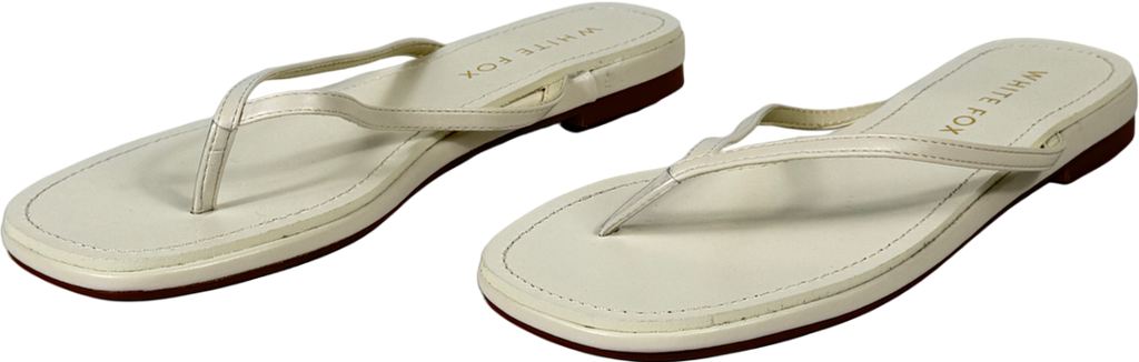 White Fox Cream Roma Thong Sandals Bone UK 6 EU 39