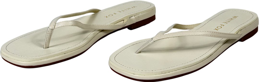White Fox Cream Roma Thong Sandals Bone UK 6 EU 39