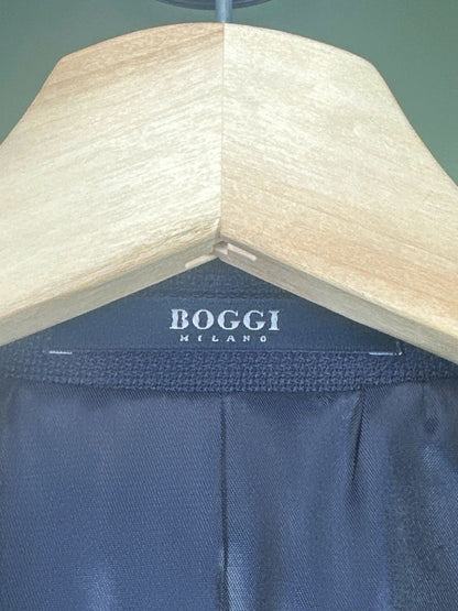 Boggi Milano Blue Navy 4ply 100% Wool Blazer Sz50 UK L/XL