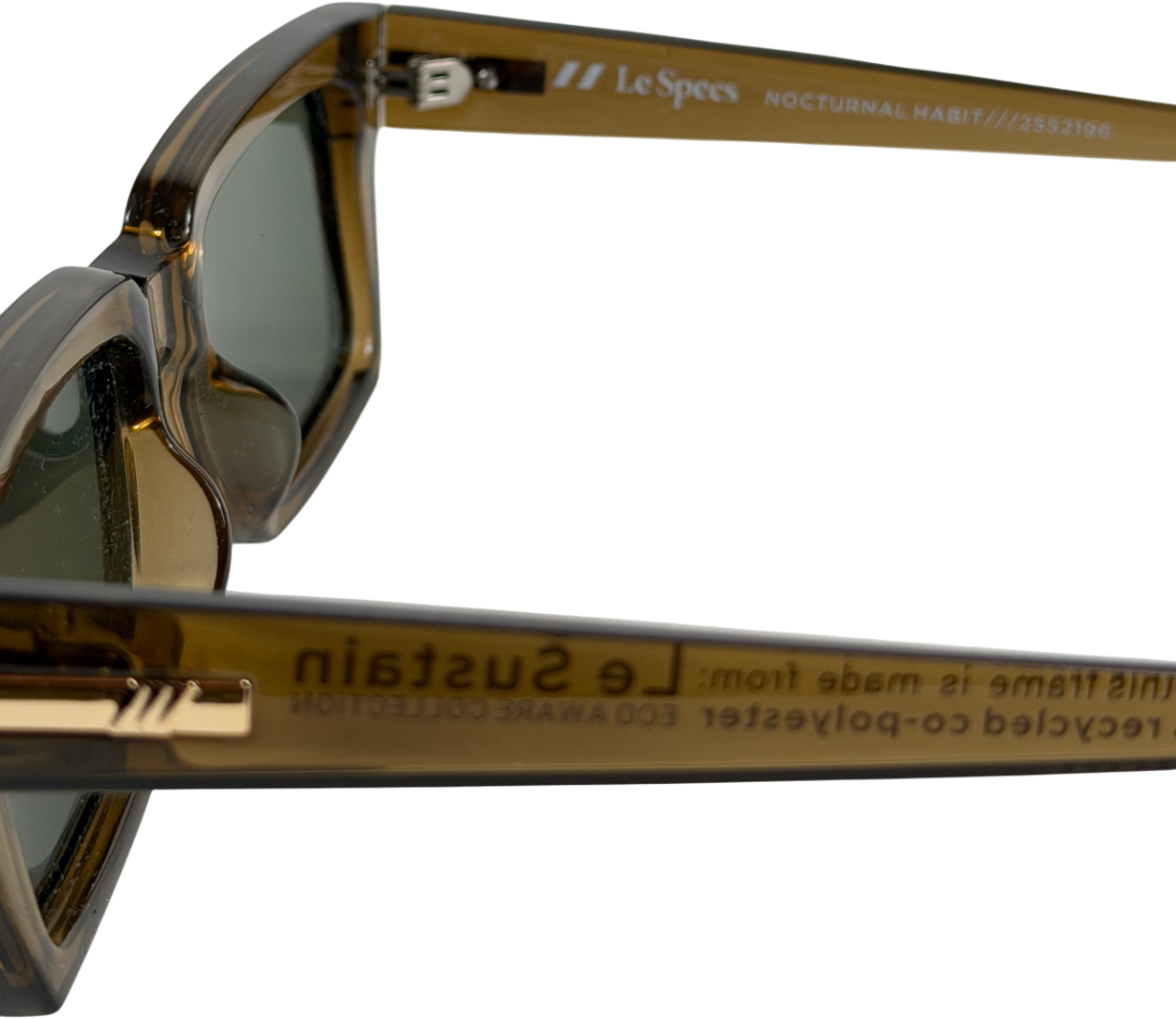 LE SPECS Brown Nocturnal Habit Umber Polarised Sunglasses