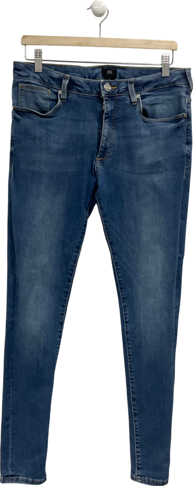 River Island Blue Skinny Jeans W32