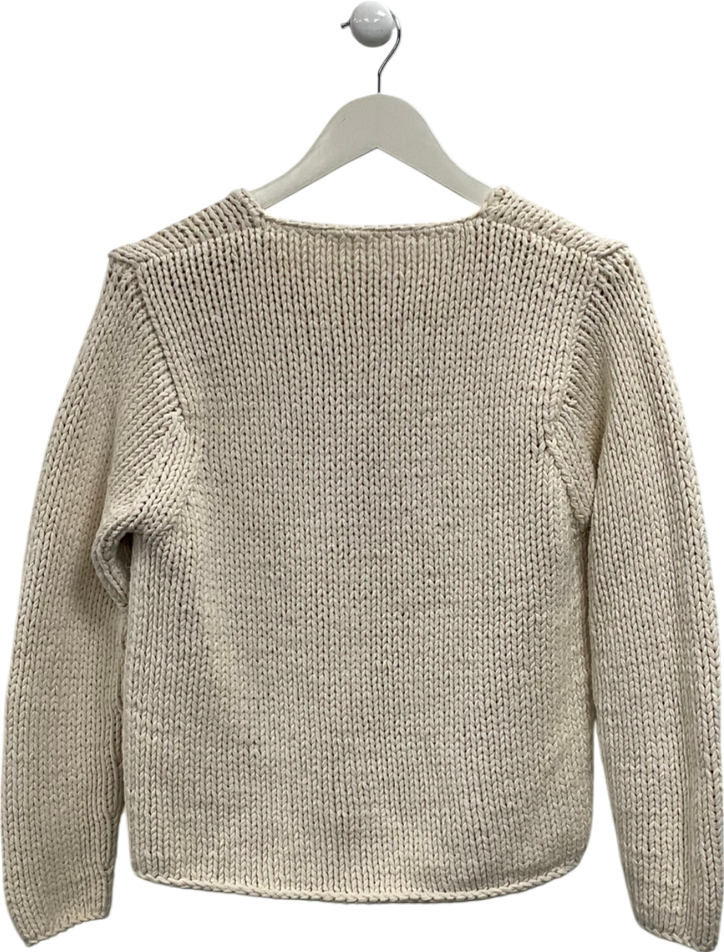 M&S Cream Chunky Cotton Sweater UK 14