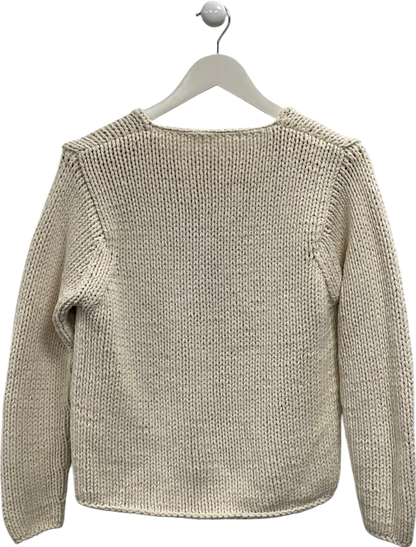 M&S Cream Chunky Cotton Sweater UK 14