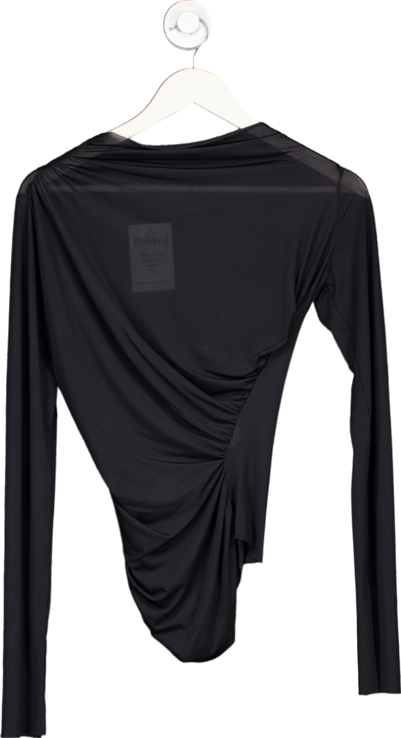 Jade Cropper Black Asymmetric Long Sleeve Top