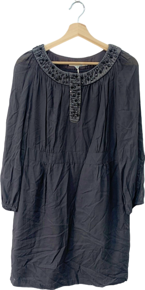 Boden Grey Embellished Neckline Dress UK 12