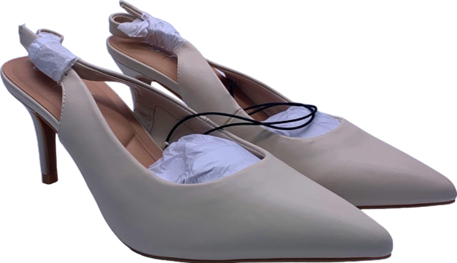 New Look Beige Slingback Pointed Toe Heels UK 5