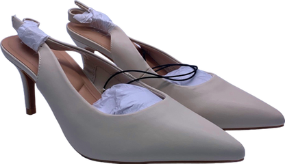 New Look Beige Slingback Pointed Toe Heels UK 5