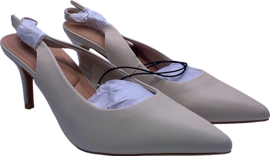 New Look Beige Slingback Pointed Toe Heels UK 5