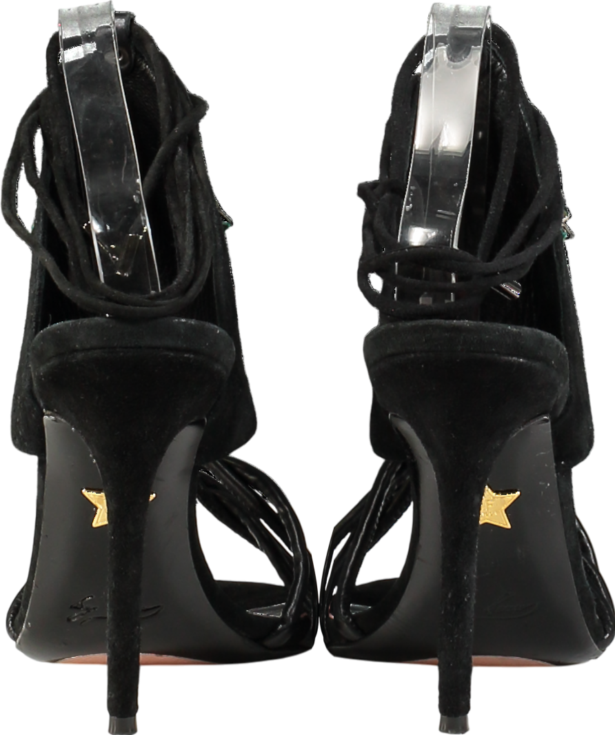 JF London Black Lace Wrap Round Toe Cross Detail Heels UK 6 EU 39 👠