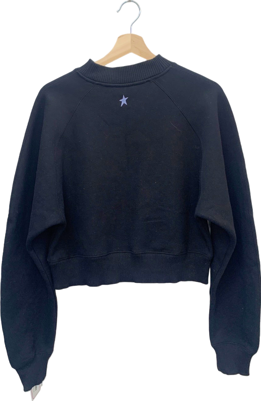 Mugler Black Crop Sweatshirt Size UK 10