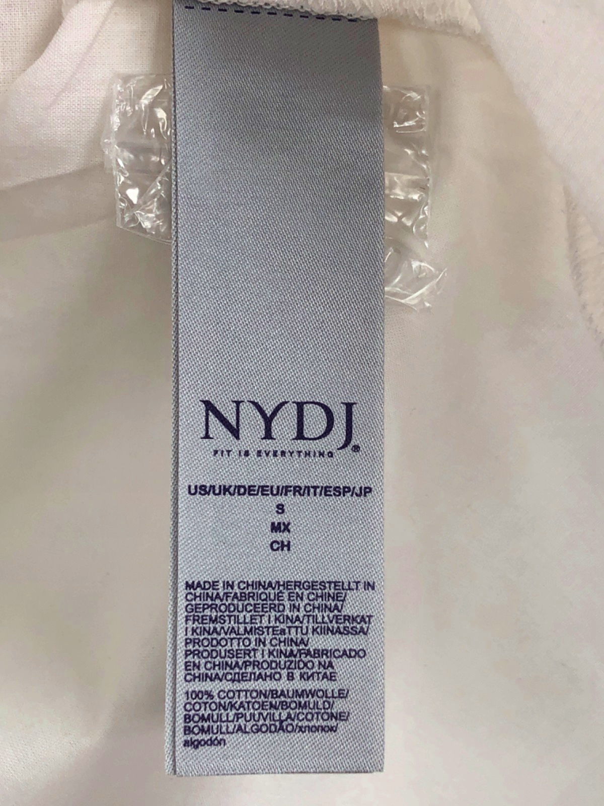 NYDJ White cotton classic Pintuck Blouse  UK S