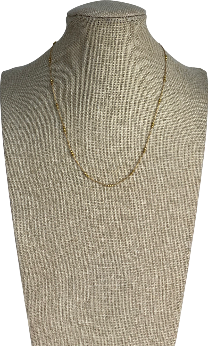 Monica Vinader Yellow Gold Triple Beaded Chain Necklace Adjustable 46cm-50cm/18-20' One Size