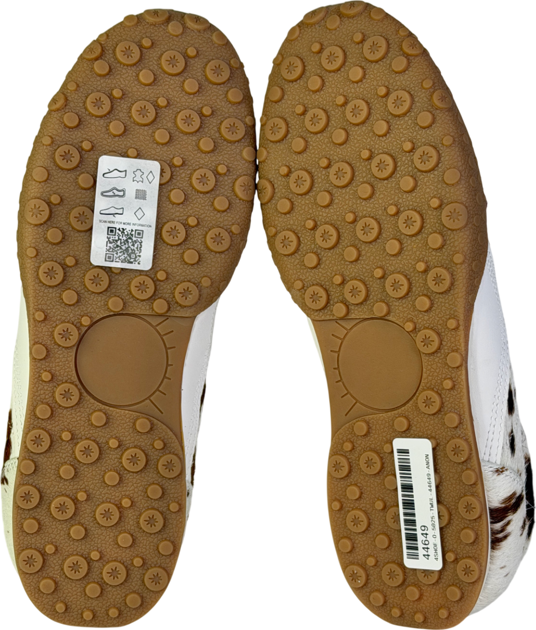 ASOS White Dive Premium Leather Lace Up Trainers In Deer Print UK 5 EU 38 👠