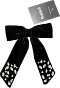 River Island Black Diamante Velvet Bow Hair Clip