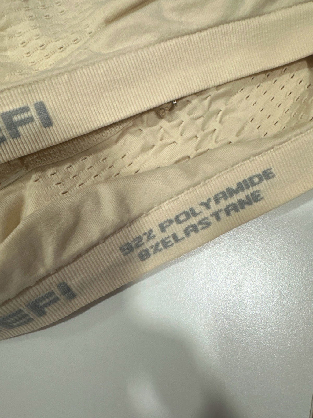 SEFI Whipped Cream Waffle Asymmetric Bandeau Bra UK S