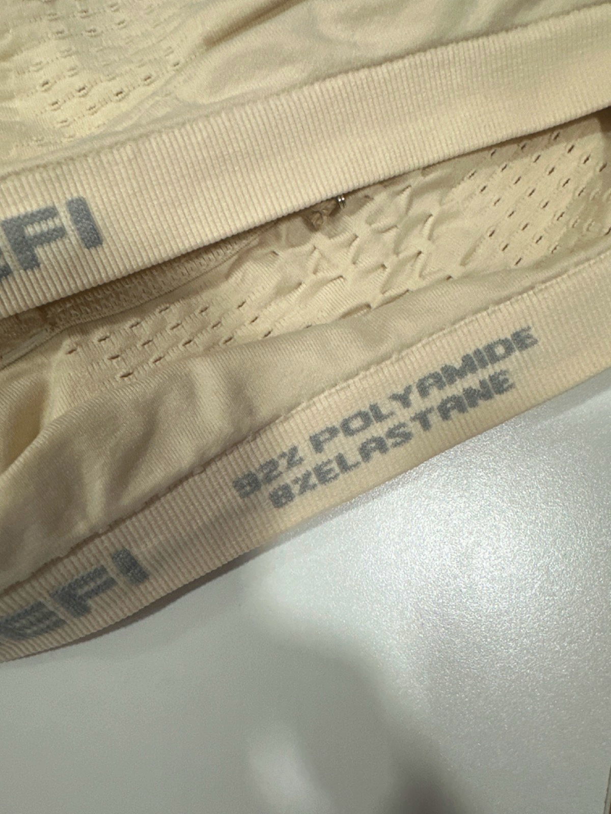 SEFI Whipped Cream Waffle Asymmetric Bandeau Bra UK S