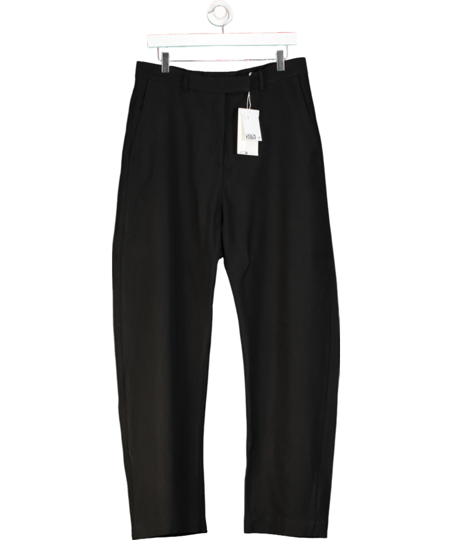 H&M Studio Collection Black Linen-blend Tailored Trousers UK 12