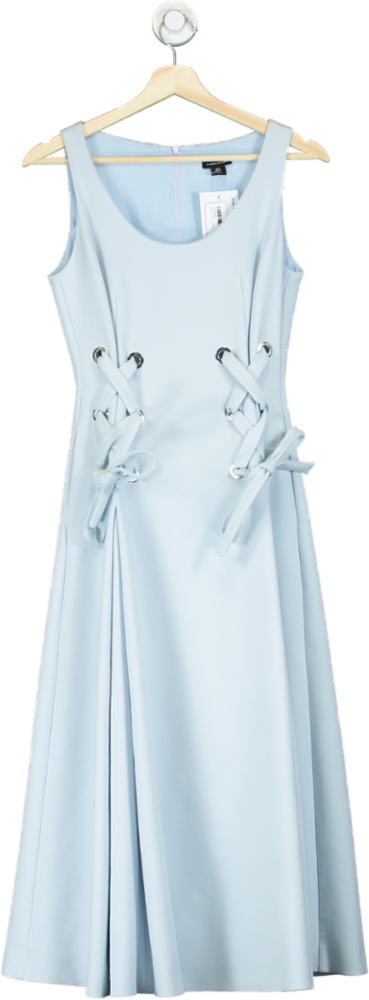 Karen Millen Blue Sleeveless Lace-Up Midi Dress UK 8