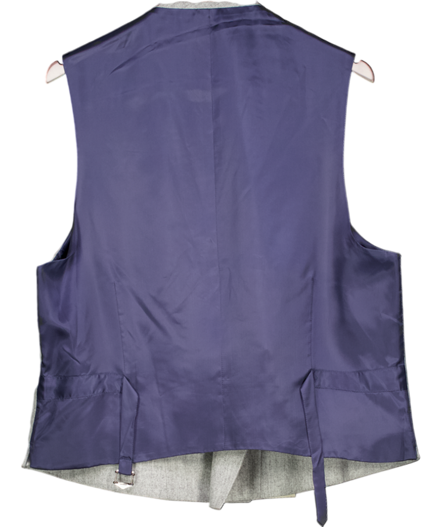 SuitSupply Grey Pierre Light Greyc Wool Flannel Pierre Waistcoat UK 46" CHEST
