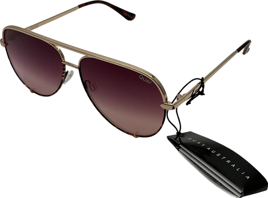 QUAY Metallic High Key Sunglasses In Original Case One Size