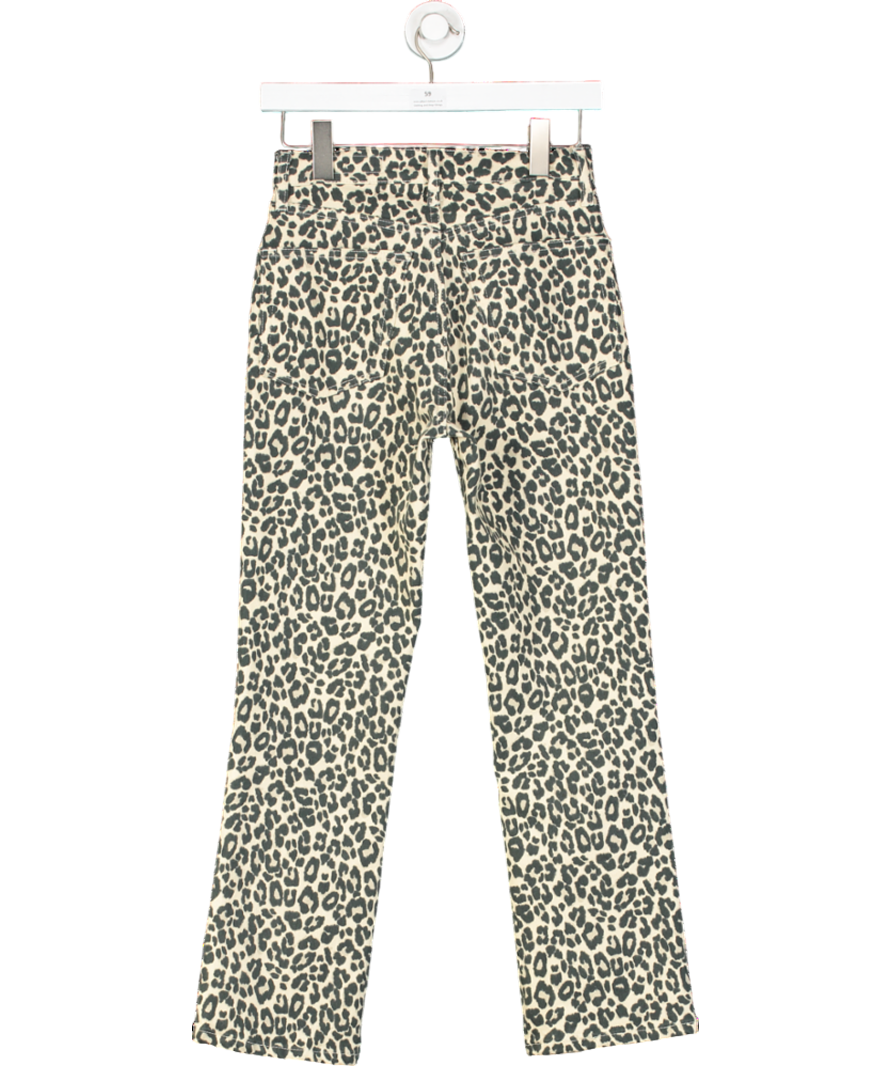 ZARA Beige High Waist Leopard Print Jeans UK 4