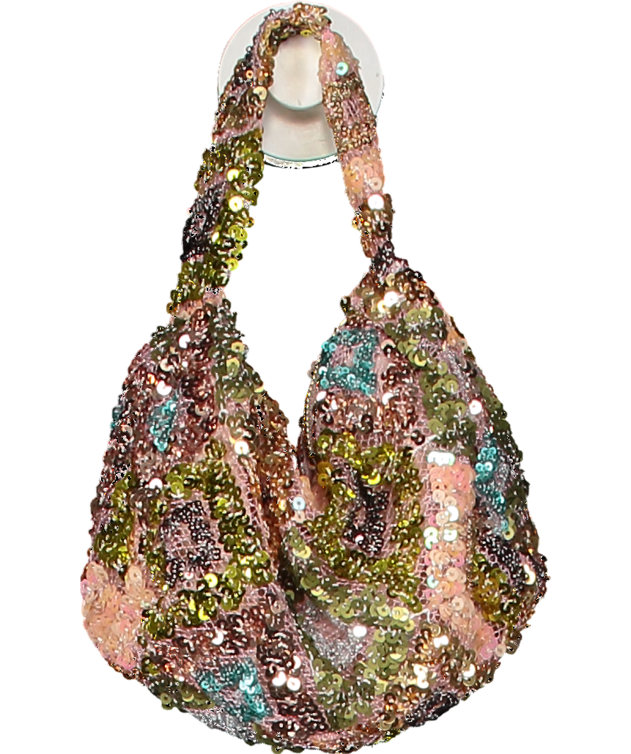 Sorelle UK Metallic Rose Crystal Dress And matching Bag UK S