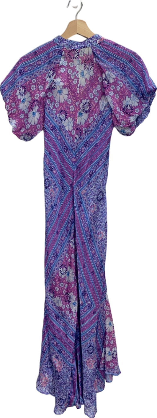 Jens Pirate Booty Purple Floral Maxi Dress UK S