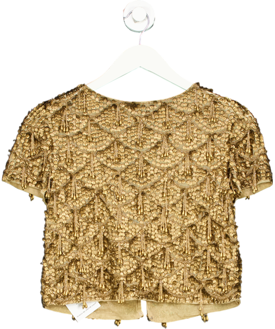 Topshop Metallic Embellished Beaded Top UK 6