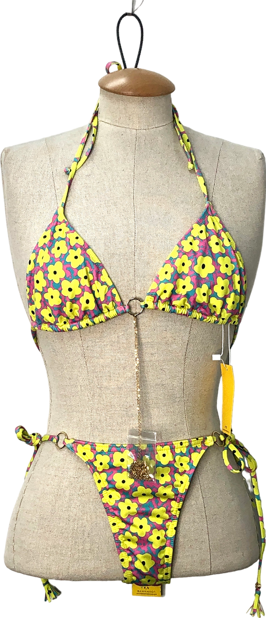 Bananhot Chain Yellow Flowers Bikini Set UK S