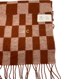 TBCO. Lambswool Scarf  Orange Gingham UK XL