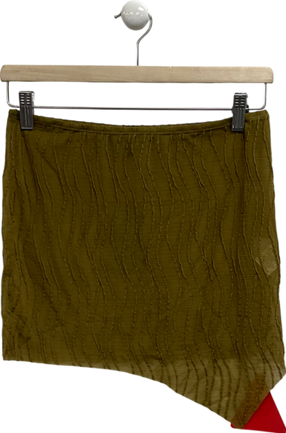 Ego Green Textured Asymmetric Mini Skirt UK 10