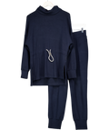 VARLEY 2-piece Navy Blue Doublesoft Freya Sweat Top And Slim Cuff Joggers 27.5 Set UK M