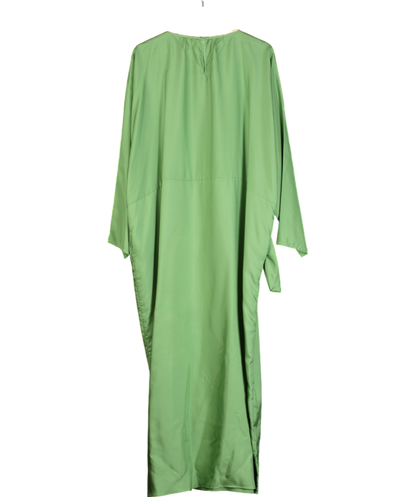 ASCENO Green Rhodes Dress Silk Twill Drape Maxi Dress UK S/M