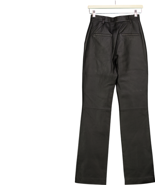 Camilla And Marc Black Capote Leather Trousers UK 6