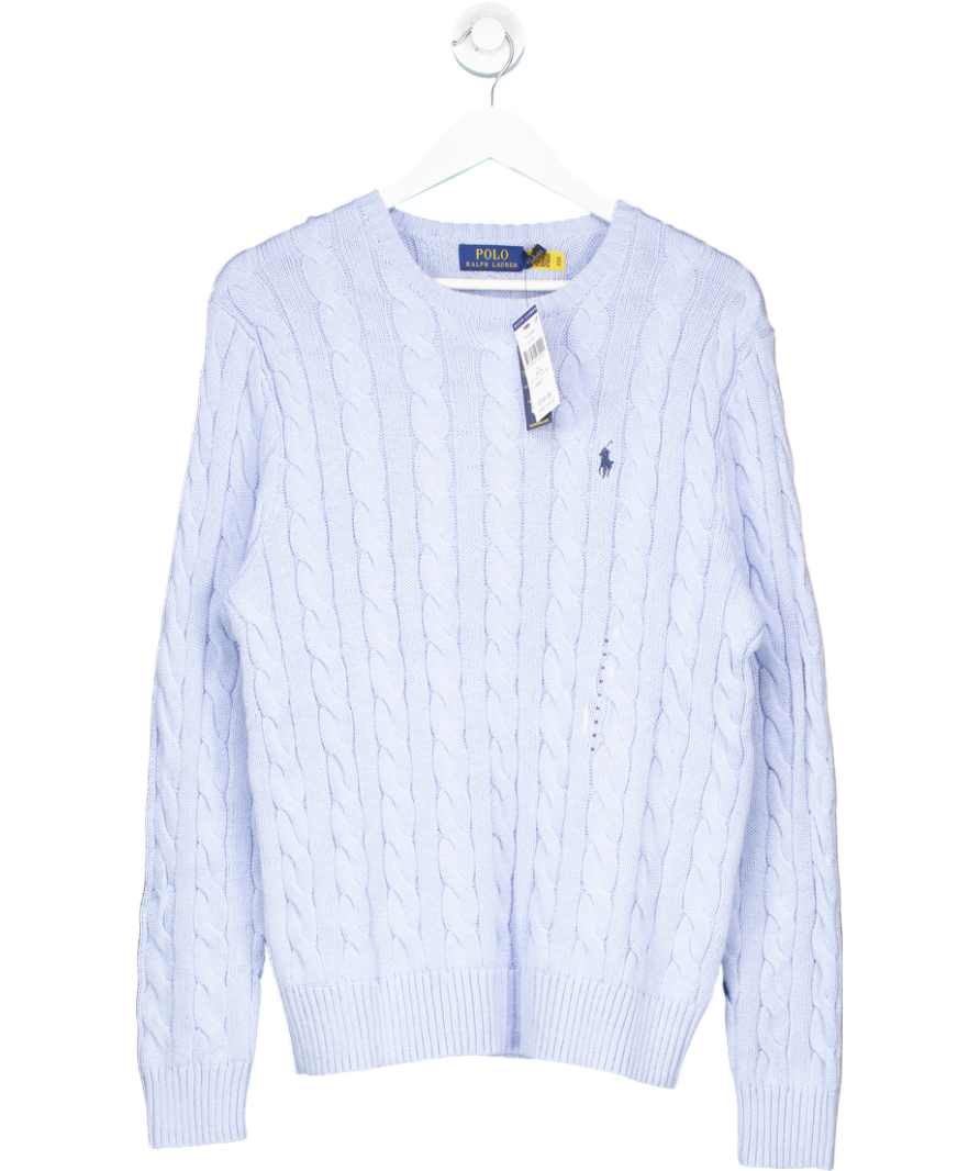 Polo Ralph Lauren Blue Cotton Cable Knit Sweater UK M
