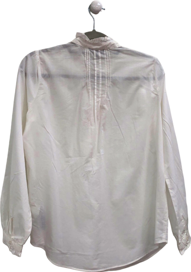 NYDJ White cotton classic Pintuck Blouse  UK XS