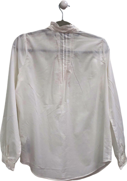 NYDJ White cotton classic Pintuck Blouse  UK XS